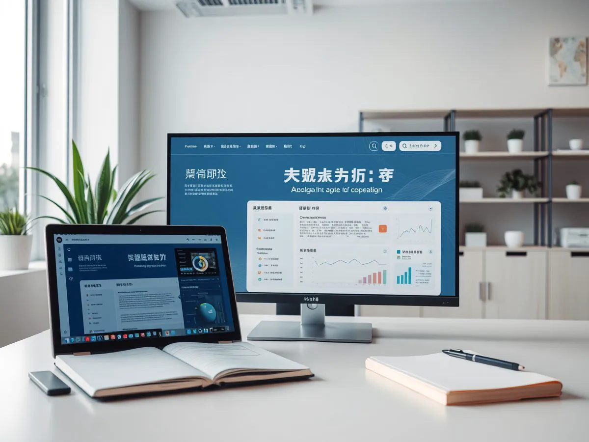 多语言企业官网开发办公场景，展示多语言网站界面